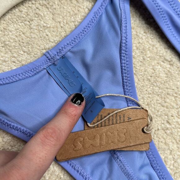 Skims: Periwinkle Racerback Cycling Suit - Picture 3 of 5